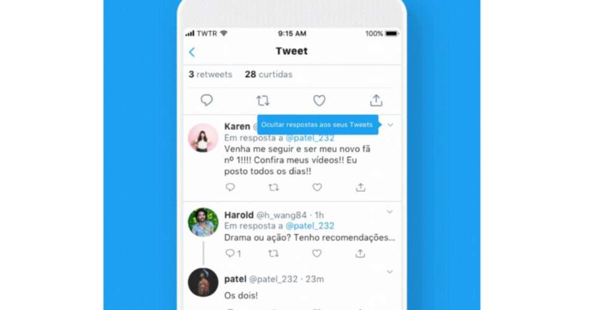 Twitter lança ferramenta para esconder respostas a tuítes