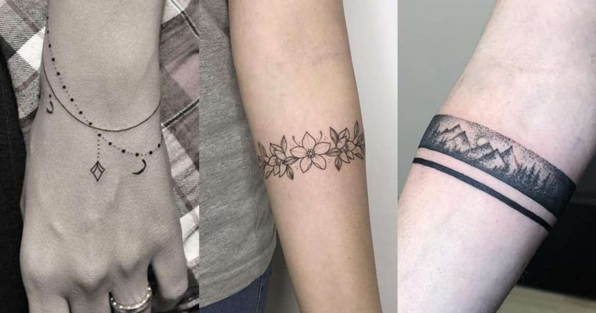 32 ideias de tatuagens de bracelete para se inspirar