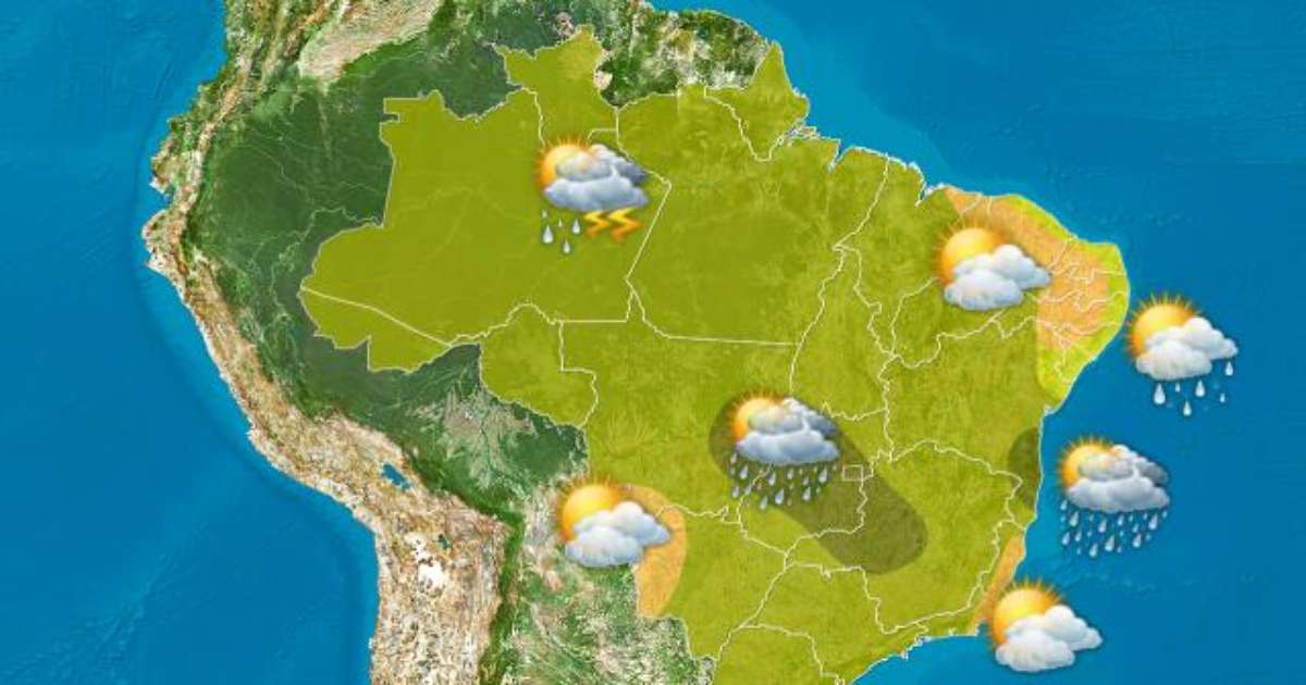 Segunda-feira com clima típico de verão no Brasil