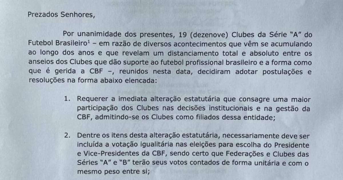 Clubes criam liga com objetivo de organizar o Brasileiro