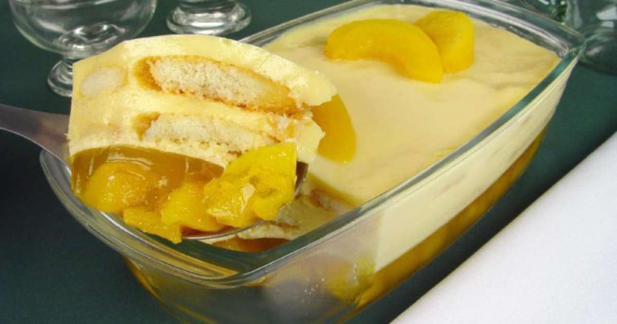 Receita de pavê com gelatina de pêssego Receita de pavê com gelatina de pêssego