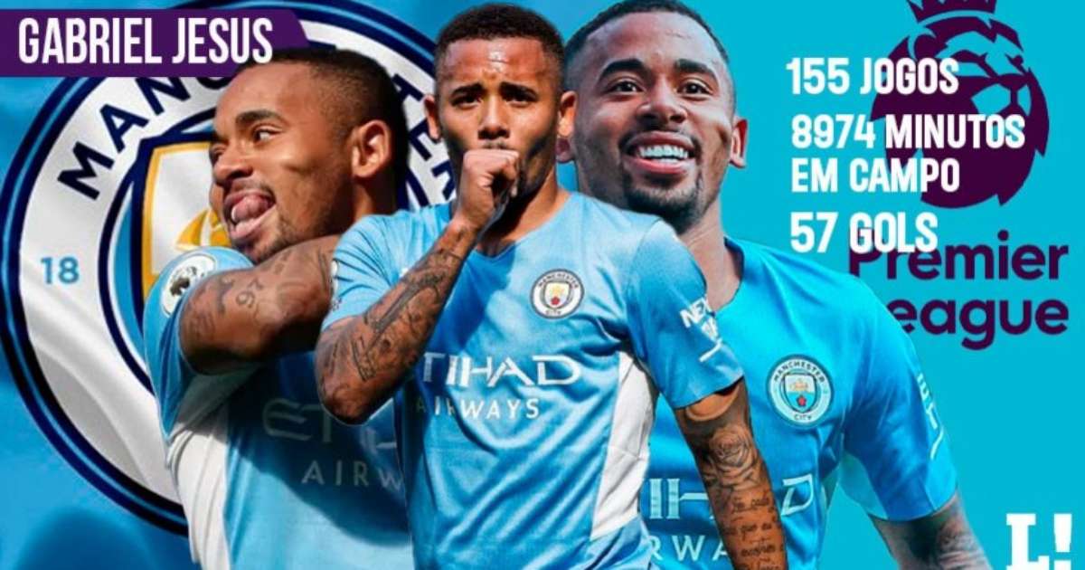 Gabriel Jesus é o brasileiro com a maior média de gols na história da Premier League Gabriel Jesus é o brasileiro com a maior média de gols na história da Premier League