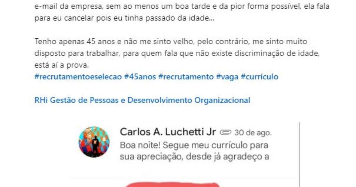 Candidato A Emprego Recebe Resposta De Recrutadora E E-mail Viraliza ...