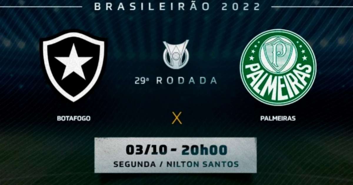 Botafogo x Palmeiras onde assistir, prováveis escalações e desfalques