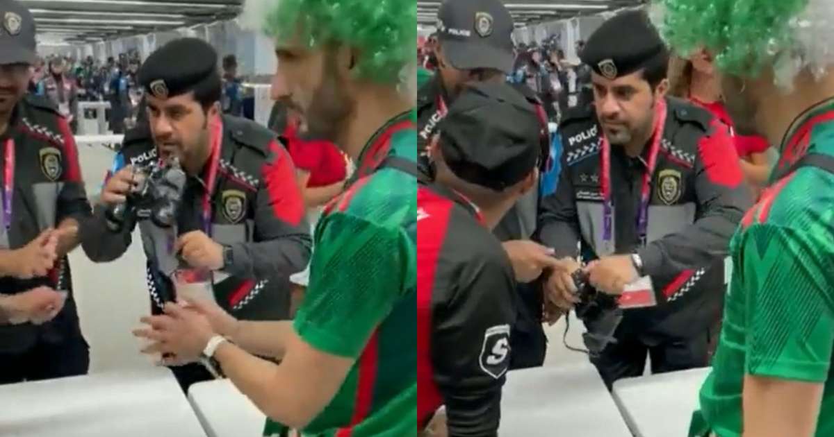 Mexicano usa ‘binoculares’ para ocultar alcohol en partido del Mundial;  ver un video