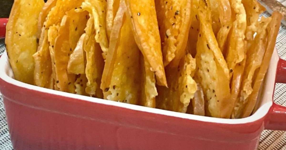 Chips de provolone, snack com 1 ingrediente, assado