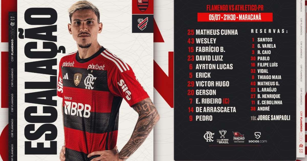 Matheus Cunha, Wesley, Fabrício Bruno, Léo Pereira, Ayrton Lucas, Erick  Pulgar, Vitor Hugo, Gerson, Gabigol, Bruno Henrique, Pedro, Everton  Ribeiro, Everton Cebolinha e Thiago Maia: as notas dos jogadores do Flamengo  no