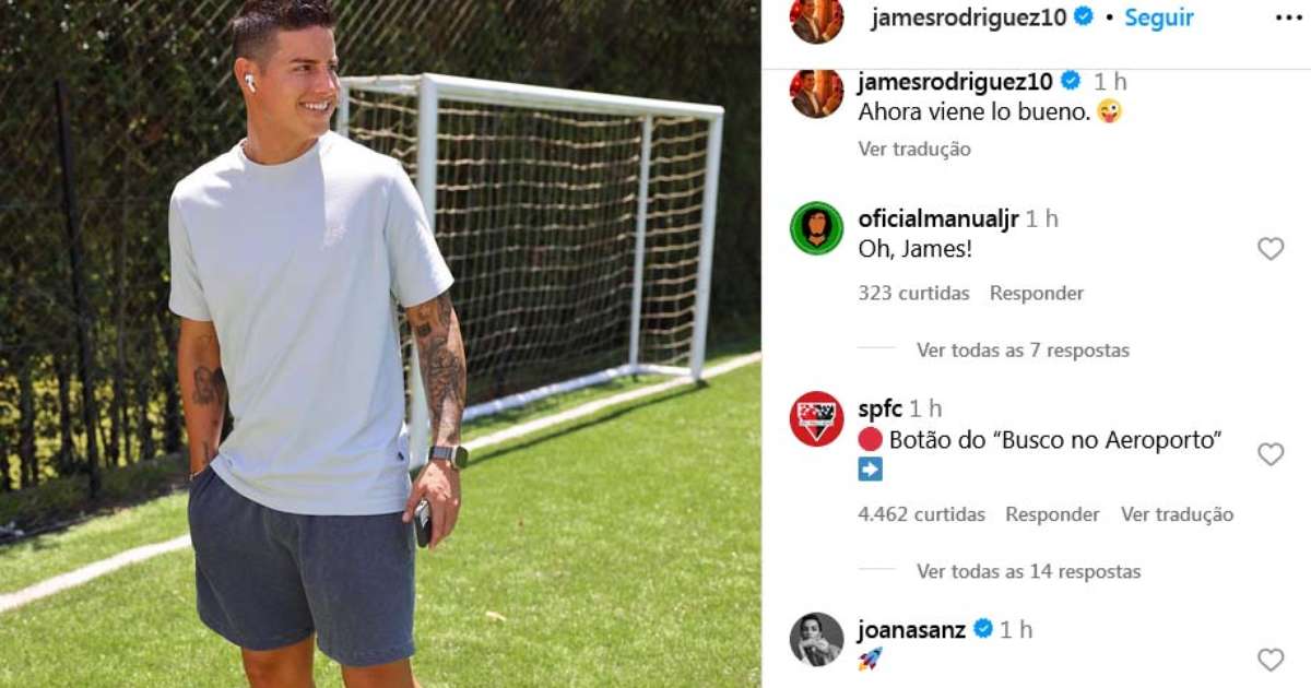 James Rodríguez Posta Foto E Agita Torcida Do São Paulo Agora Vem A Coisa Boa 9891