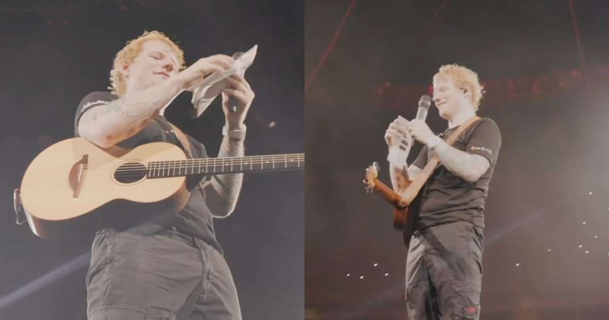 Menina ou menino? Ed Sheeran faz chá revelação no meio de show
