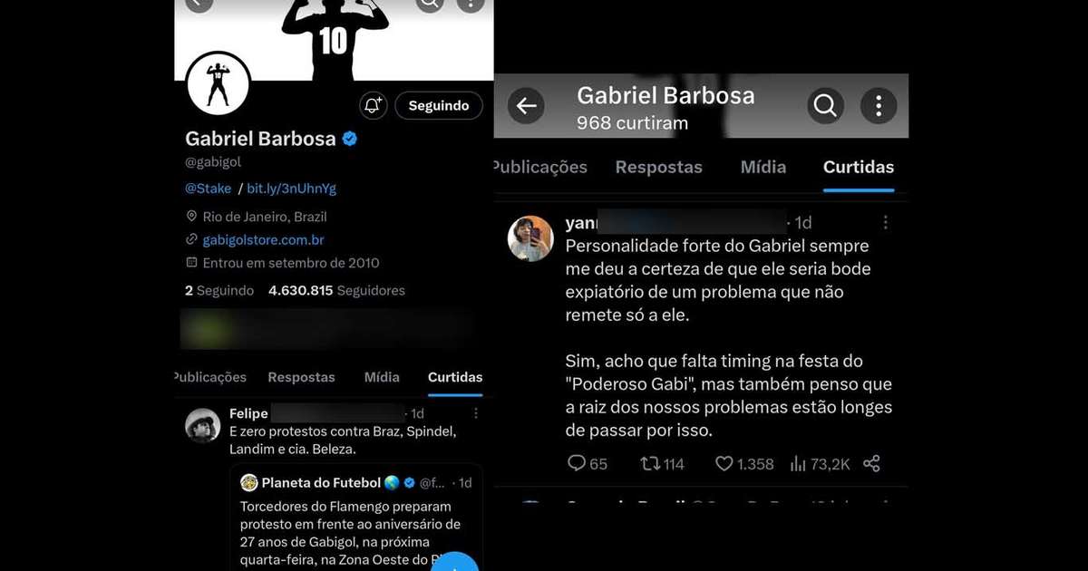 
Gabigol curte publicações com críticas à diretoria do Flamengo
