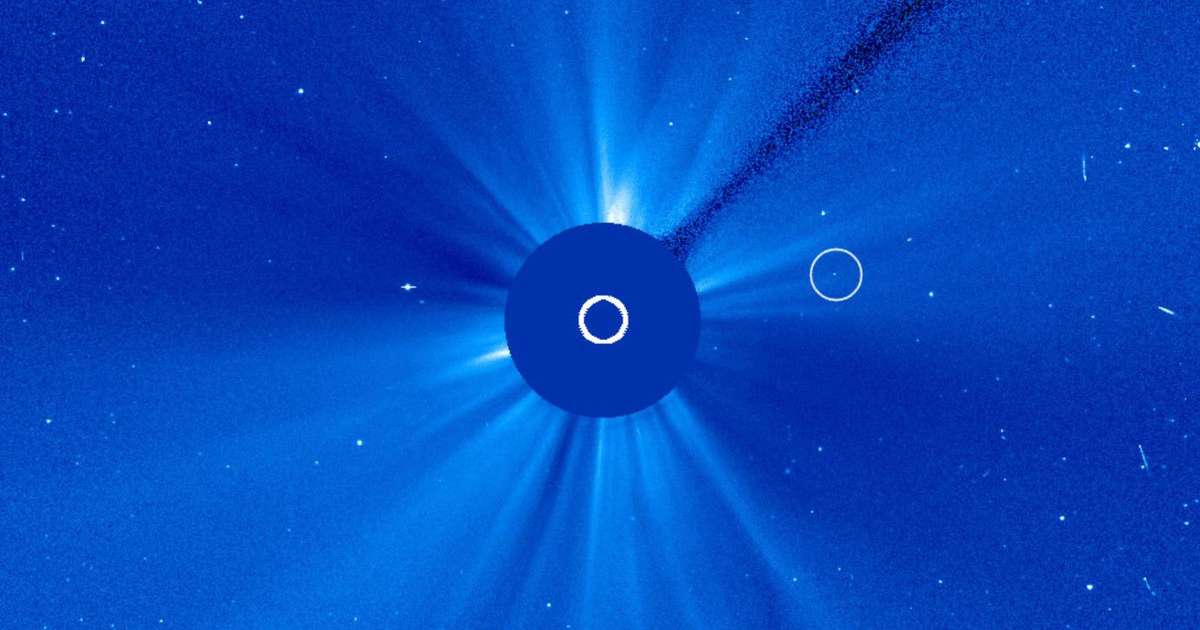 Comet 322P appears near the Sun in NASA images