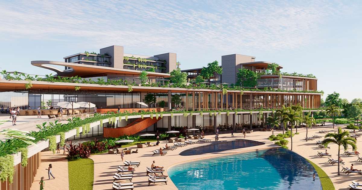 Retrofit de hotel cria praia artificial ao lado da Marginal Pinheiros