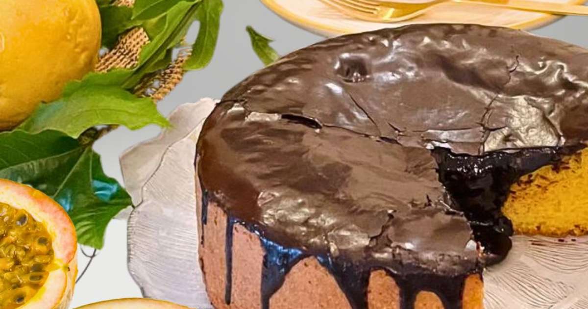 Bolo de maracujá: equilíbrio de sabores da fruta e chocolate