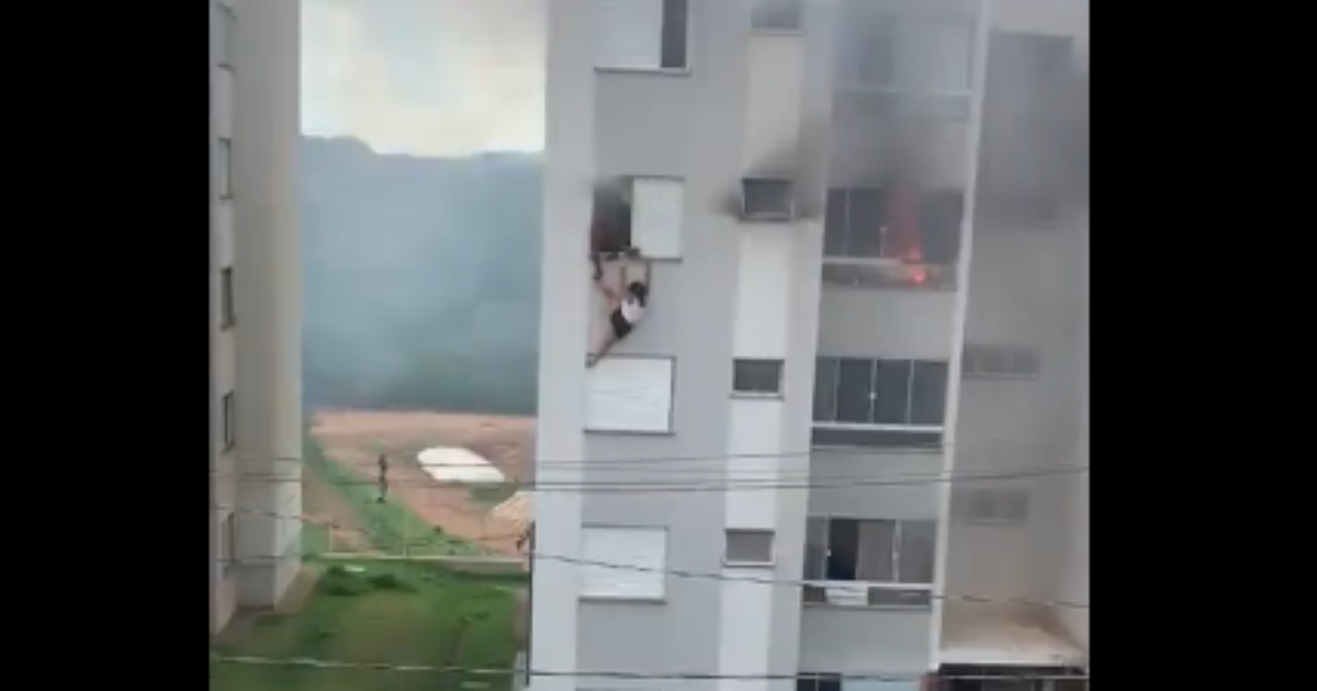 Grávida pula dois andares para se salvar de incêndio em casa