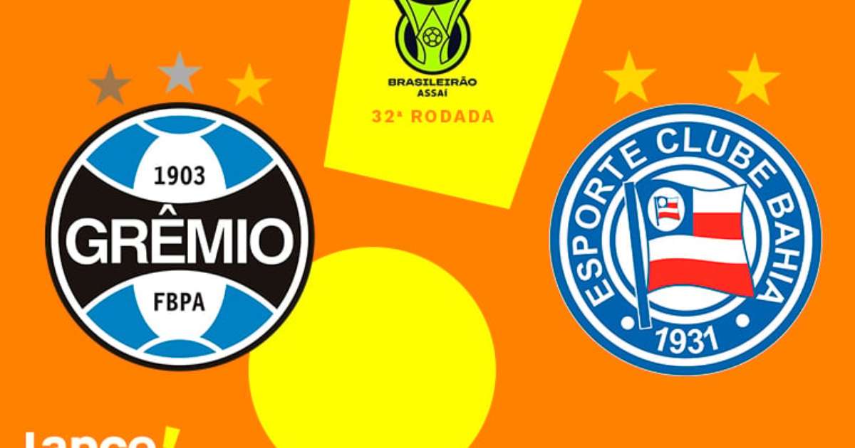 Grêmio x Bahia: onde assistir ao vivo, escalações e horário do jogo pelo Brasileirão