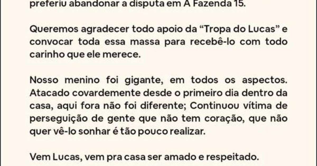 A Fazenda 15': Shay faz confissão sobre relação com Lucas fora do