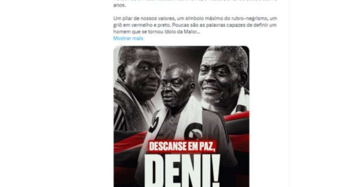 Flamengo homenageia Denir, massagista do clube desde 1981 e que morreu nesta 2ª (1/1)