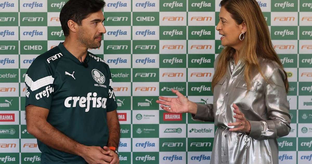 Leila Pereira, presidente do Palmeiras, anuncia renovação de Abel Ferreira