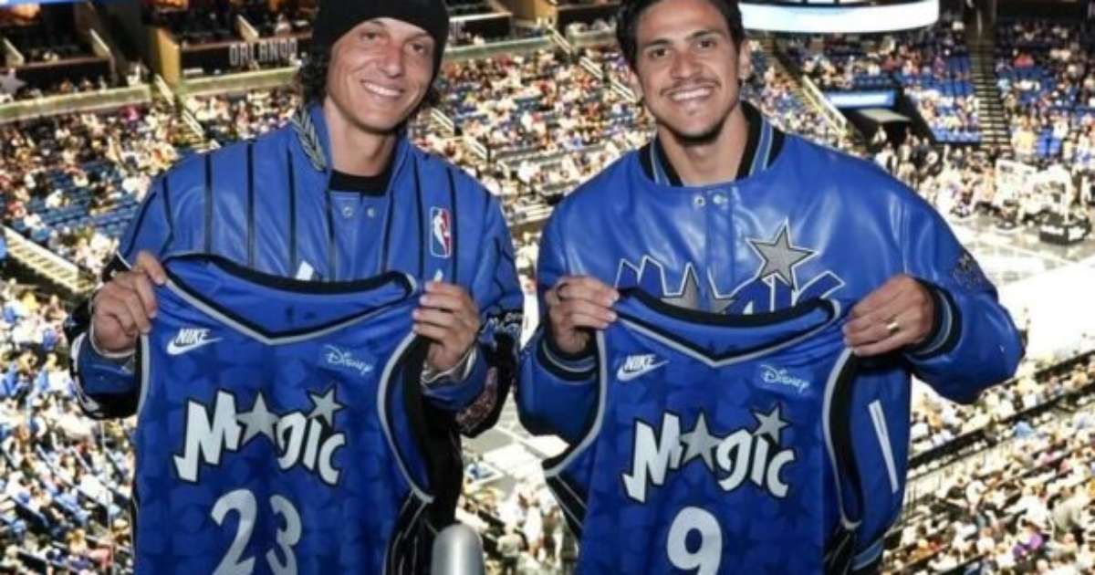 David Luiz e Pedro, do Flamengo, participam de jogo da NBA nos EUA