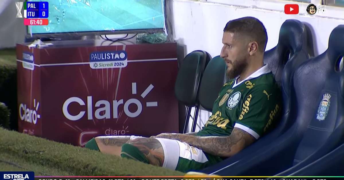 Zé Rafael irritado com substituição em importante vitória do Palmeiras sobre o Ituano.