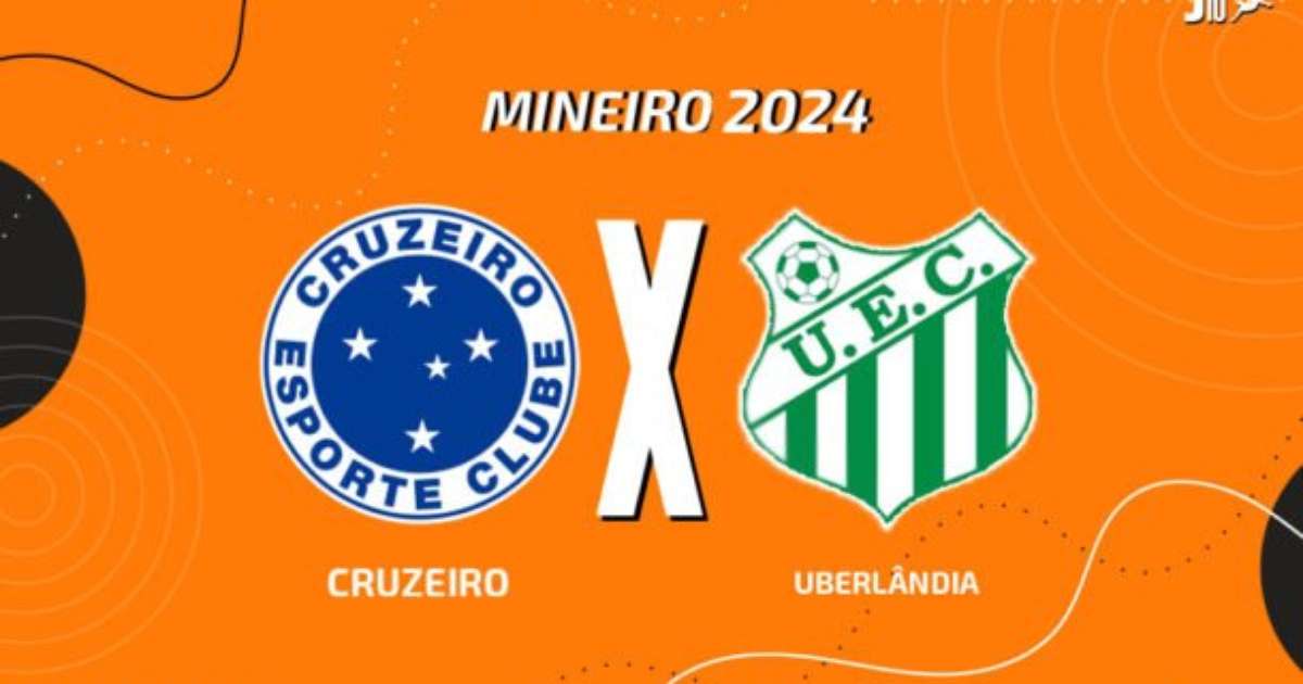 Transmissão, times e juiz de Cruzeiro x Uberlândia pela partida de futebol.