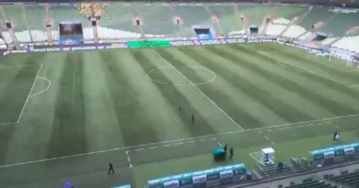 Palmeiras realiza teste no novo gramado do Allianz com jogadores sub-20.