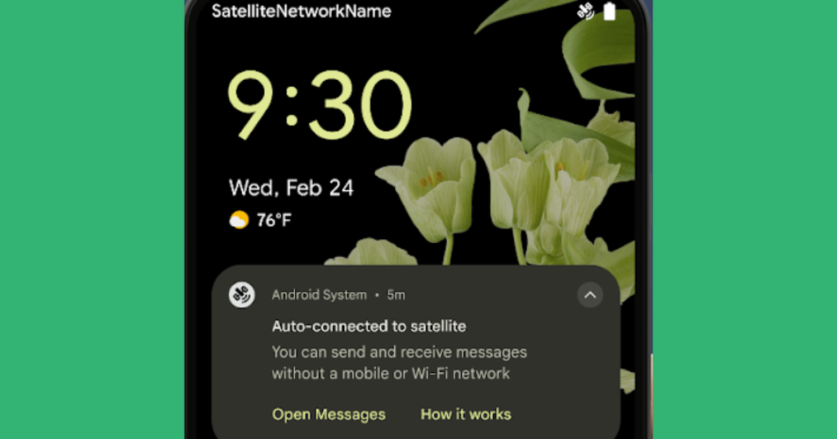 Android 15 enviará SMS vía satélite a cualquier contacto