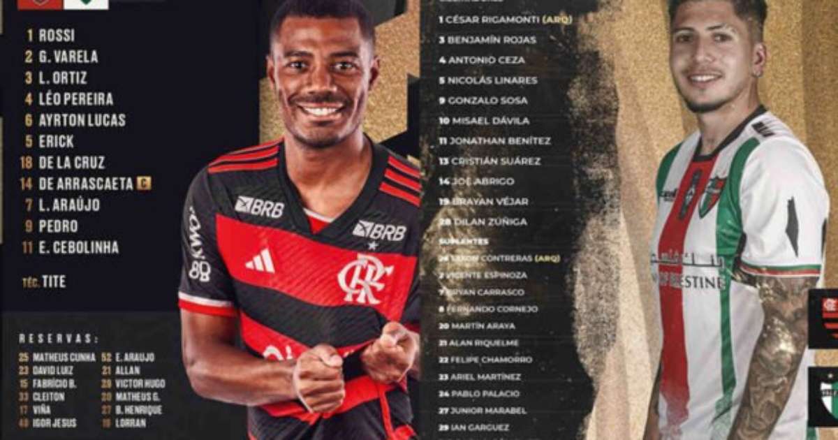 Flamengo definido para confronto diante do Palestino
