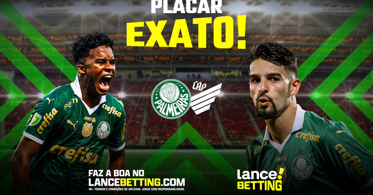 Placar exato! Aposte r$100 e leve r$490 no placar mais comum em palmeiras x athletico