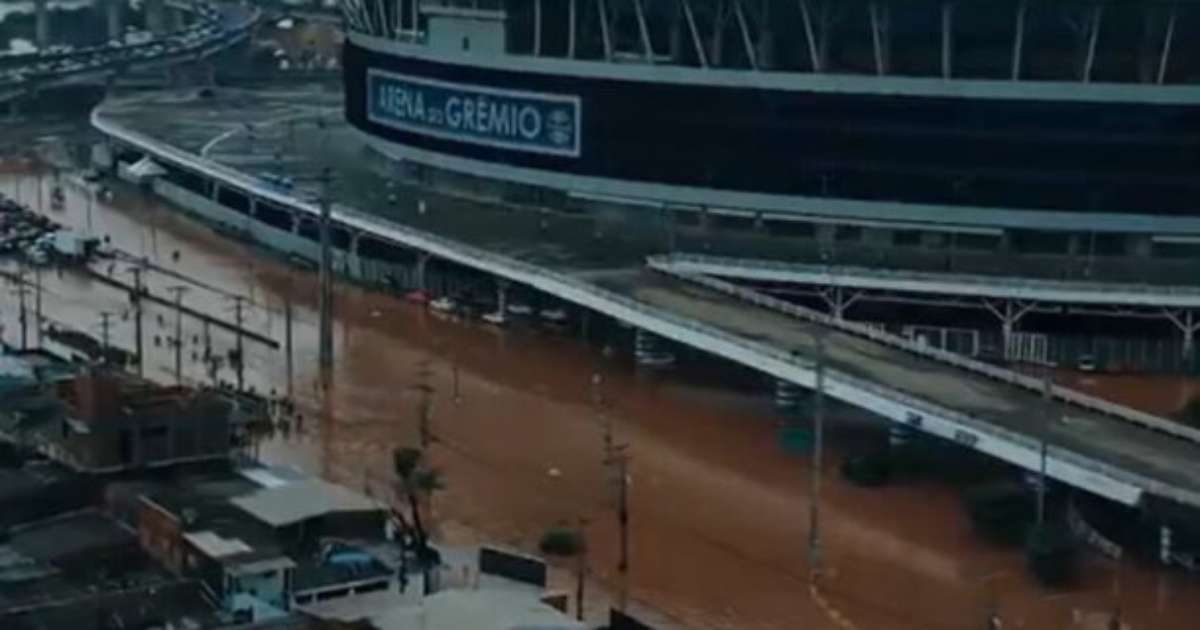 Vídeo mostra loja do Grêmio saqueada após enchente: situação lamentável e urgente.