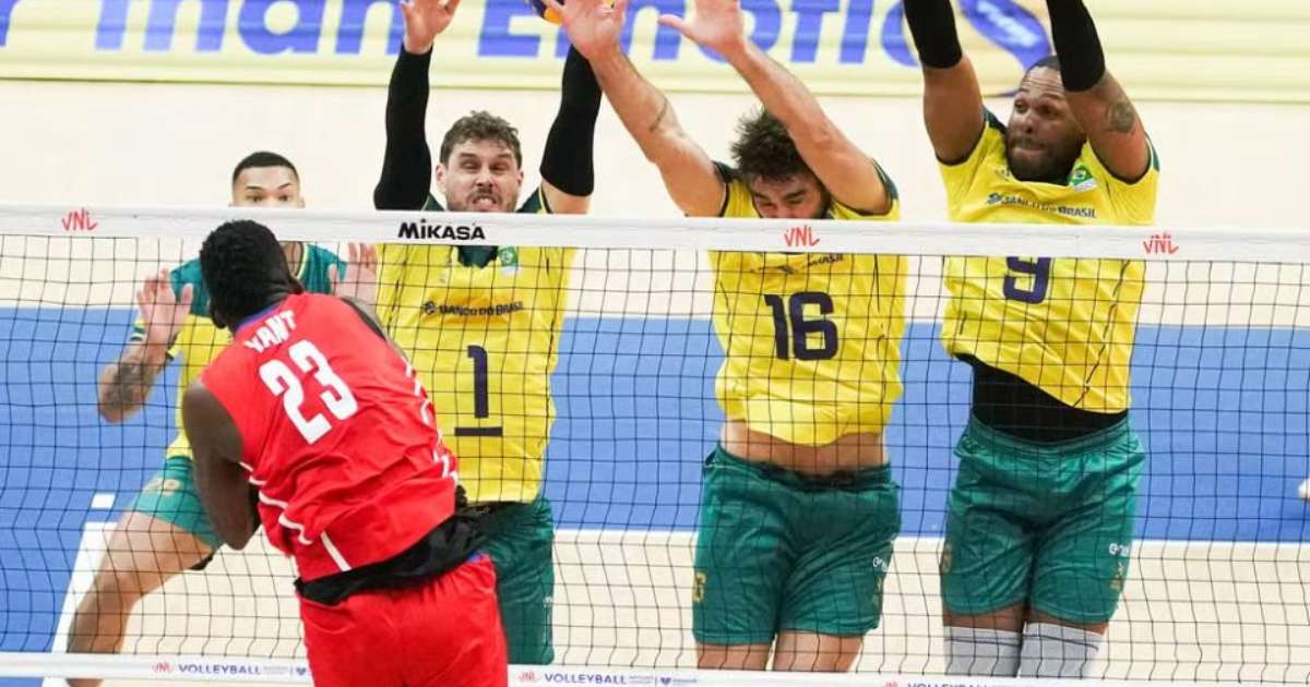 Brasil vai mal na reestreia de Bernardinho e perde para Cuba pela Liga das Nações de Vôlei