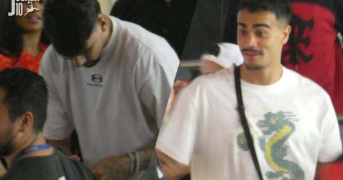 Lucas Paquetá e Reinier assistem Flamengo x Millonarios no Maracanã.