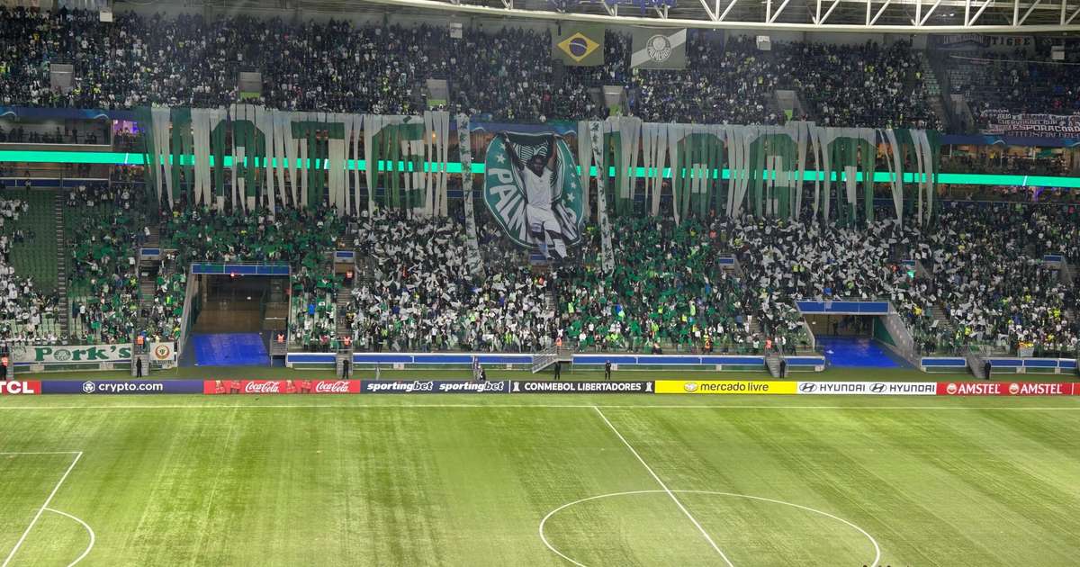 Torcedores do Palmeiras se emocionam com mosaico em homenagem a Endrick