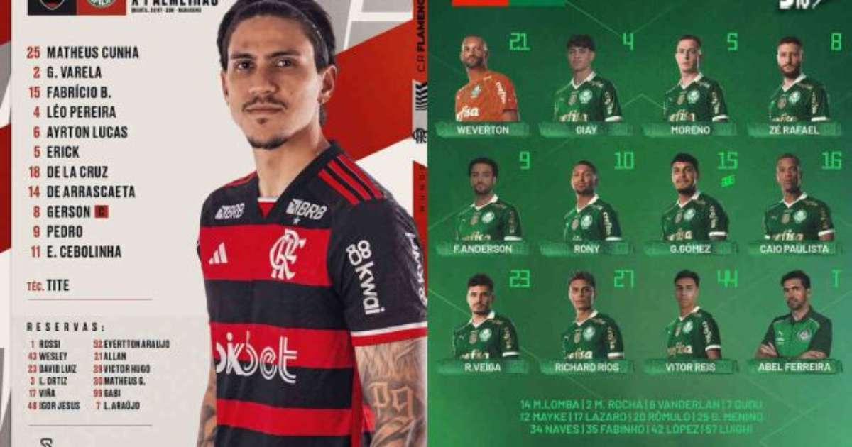 flamengo e palmeiras escalados para o confronto decisivo no futebol brasileiro