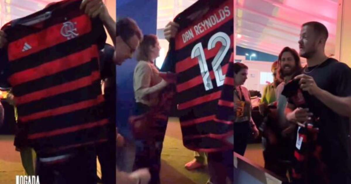 Vocalista do Imagine Dragons recebe camisa do Flamengo e descobre curiosidade