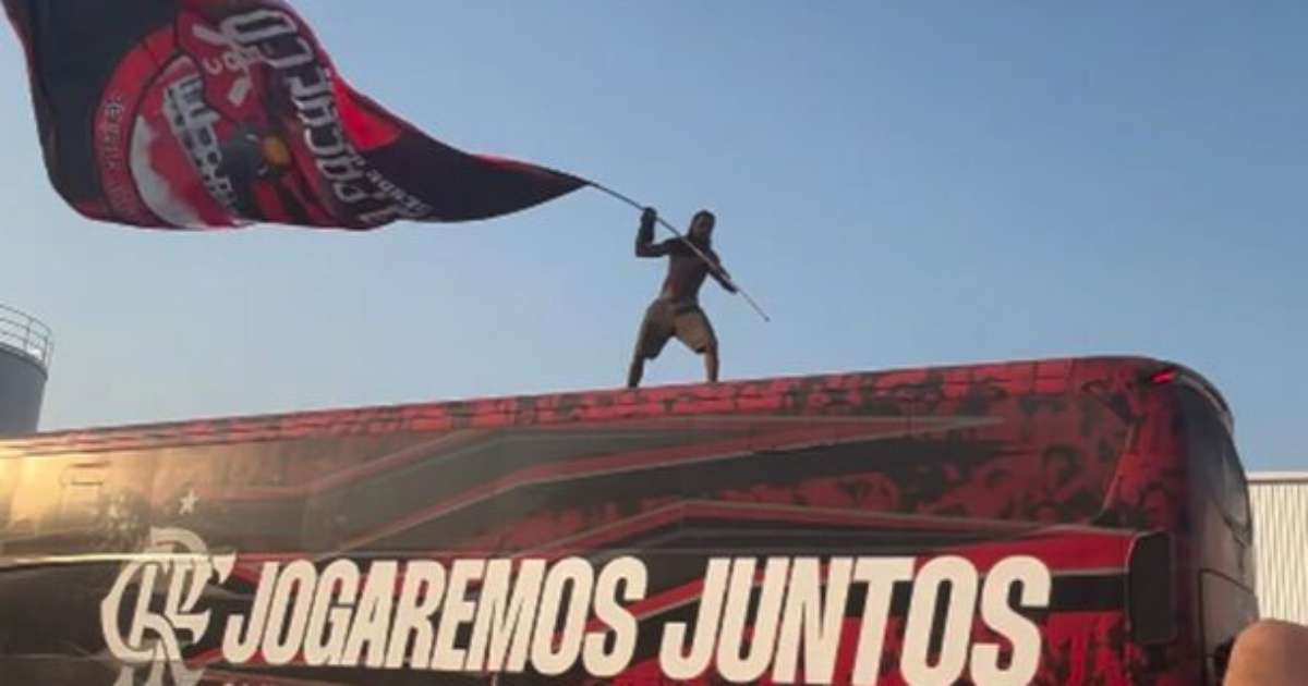 Torcida do Flamengo apoia time em busca da virada no Uruguai