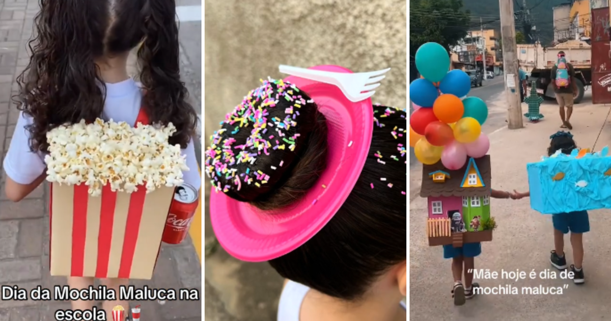 ‘Mochila e cabelo maluco’: pais se empolgam na criatividade com ...