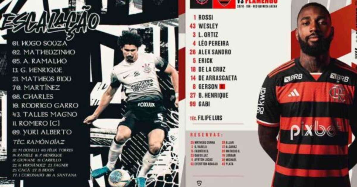 Corinthians surpreende na escalação contra o Flamengo: novidades chamam atenção