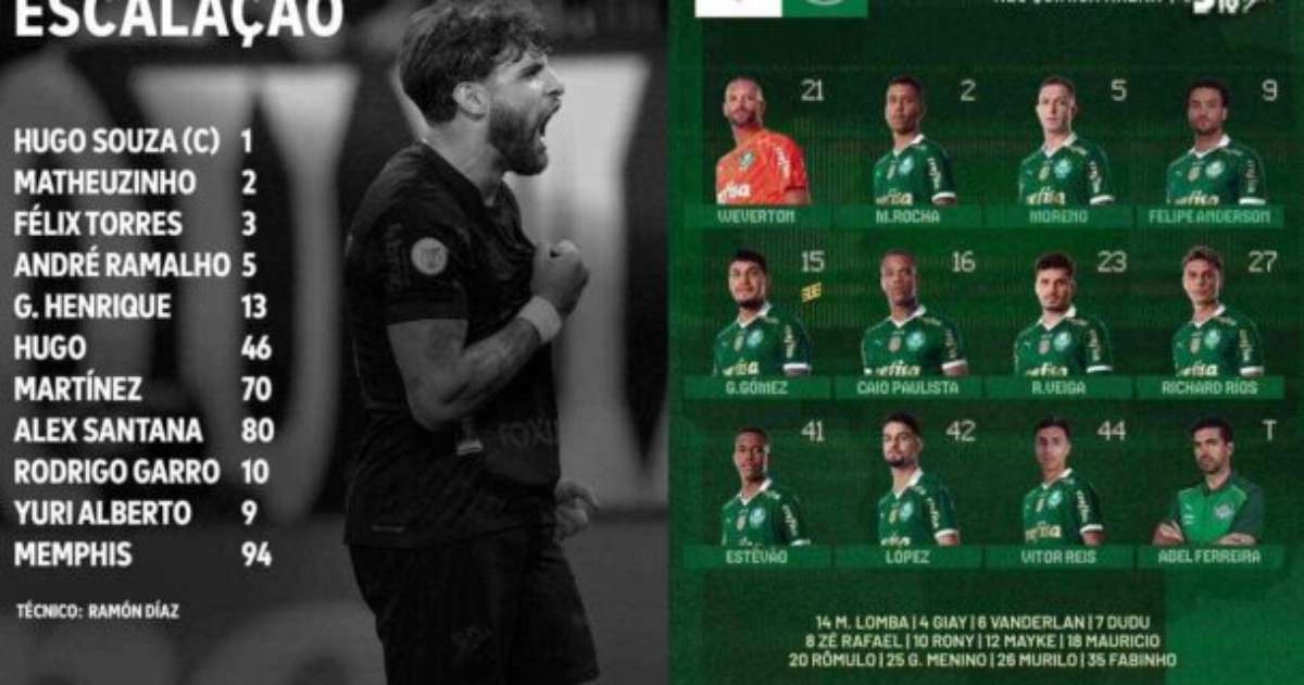 Corinthians e Palmeiras escalados para o aguardado clássico no futebol paulista!