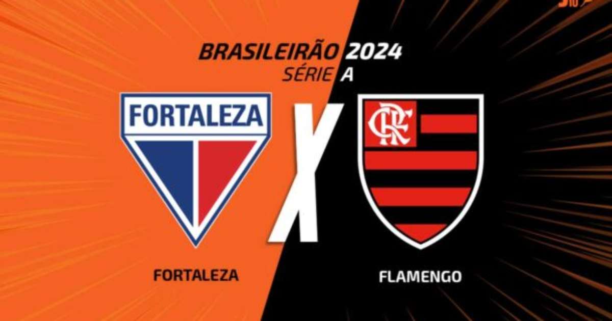 Clássico entre Fortaleza e Flamengo com transmissão AO VIVO e narração esportiva.