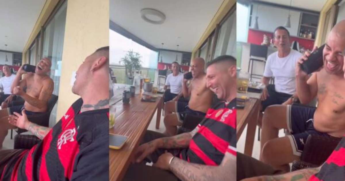Materazzi homenageia Adriano Imperador com camisa personalizada do Flamengo.