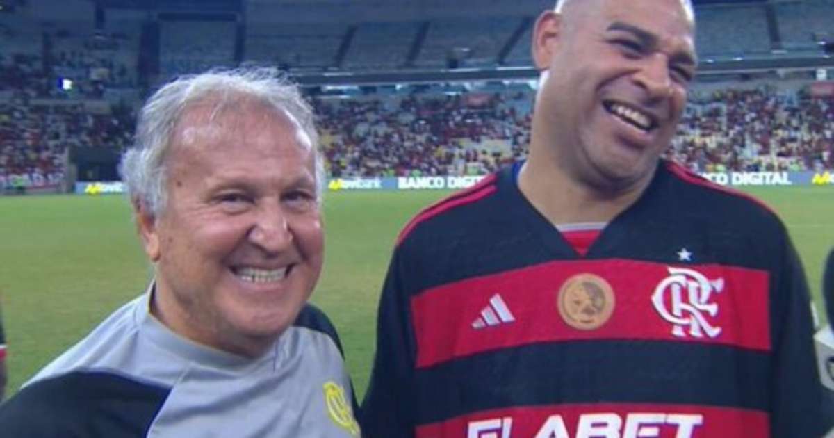 Entrega de placa a Adriano por Zico marca despedida do maior ídolo do Flamengo.