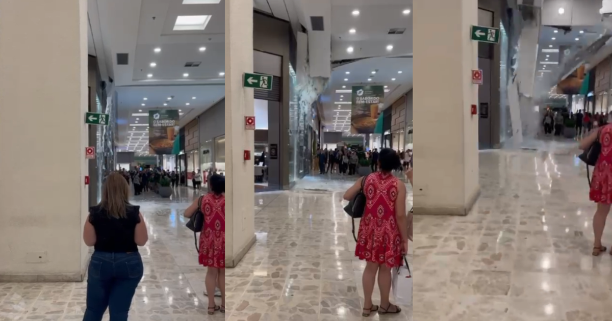 Parte de teto desaba no shopping Center Norte em SP; veja vídeo