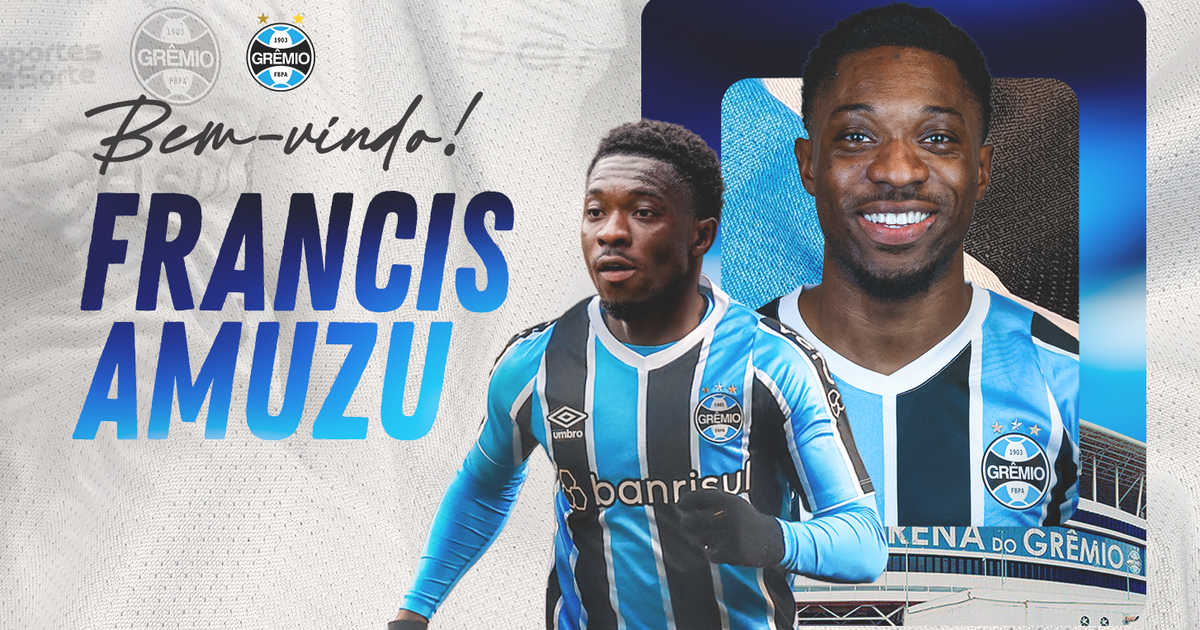 Grêmio reforça elenco com a contratação do atacante Francis Amuzu.
