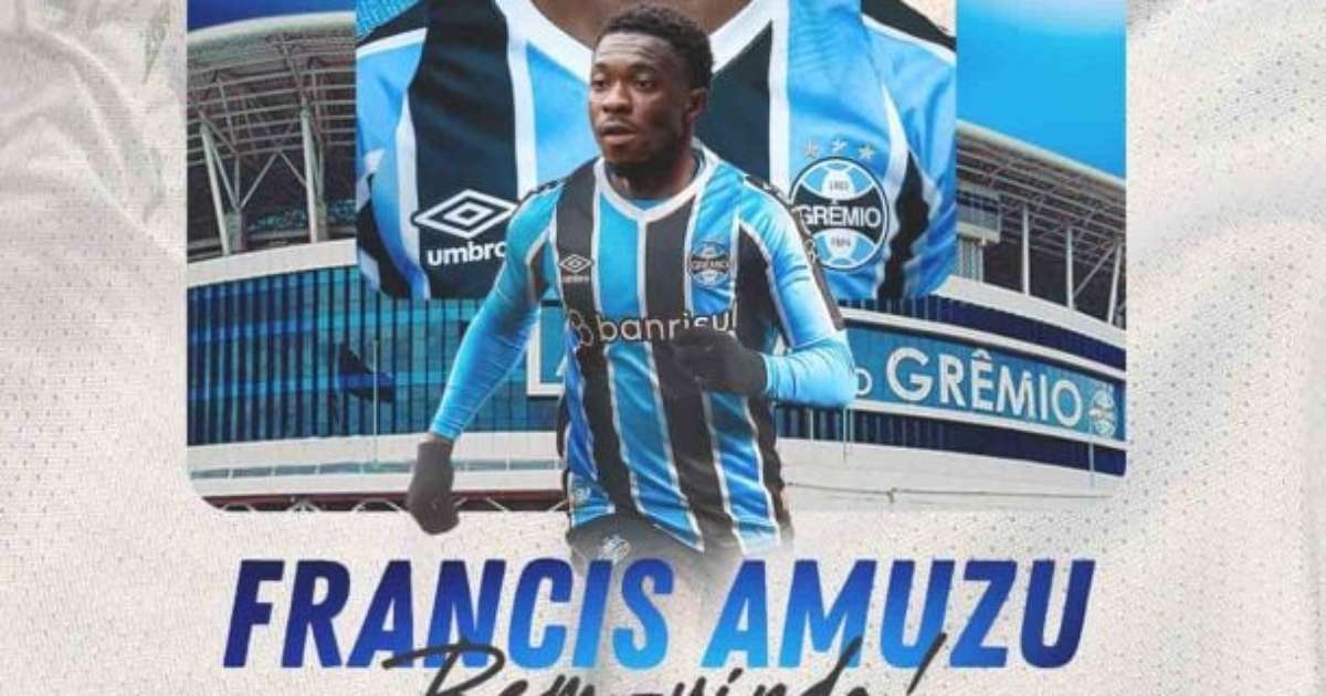 Grêmio apresenta atacante Francis Amuzu como reforço para o elenco.