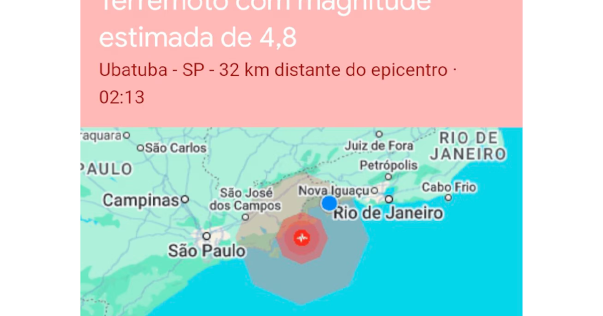 Moradores de SP e do Rio recebem alerta de terremoto no celular; Defesa Civil diz que não há tremor