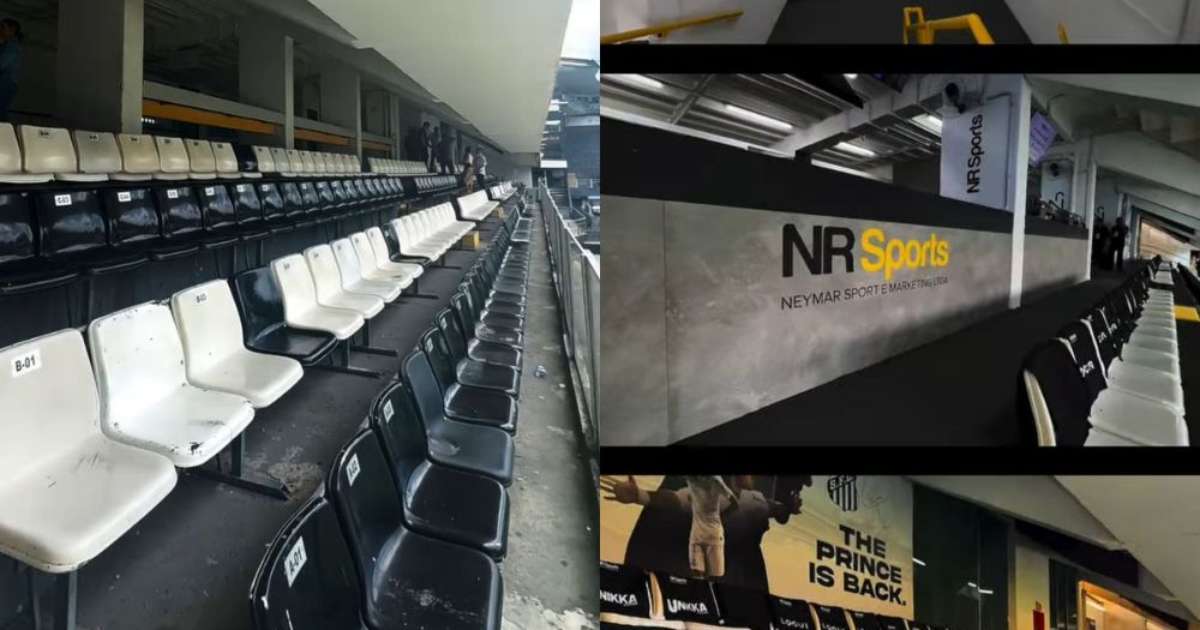 Pai de Neymar mostra antes e depois de obras de melhorias na Vila Belmiro