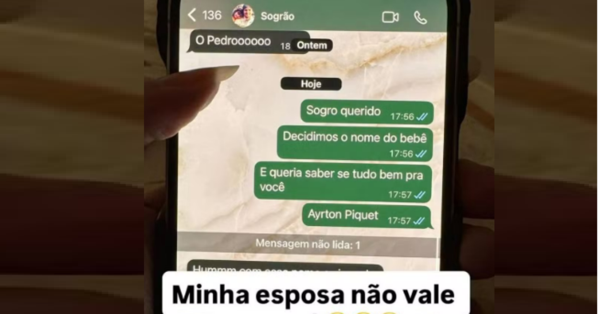 Nora de Nelson Piquet diz para o sogro que vai chamar neto de Ayrton, seu rival na F1