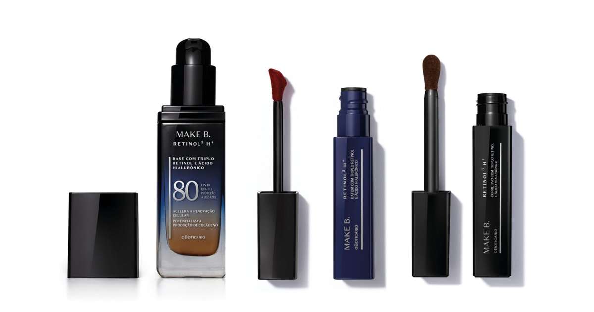 O Boticário apresenta Make B. Retinol H+, primeira base do Brasil com triplo retinol