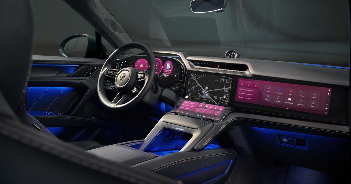 Porsche Cayenne Elétrico tem novas imagens reveladas com interior futurista